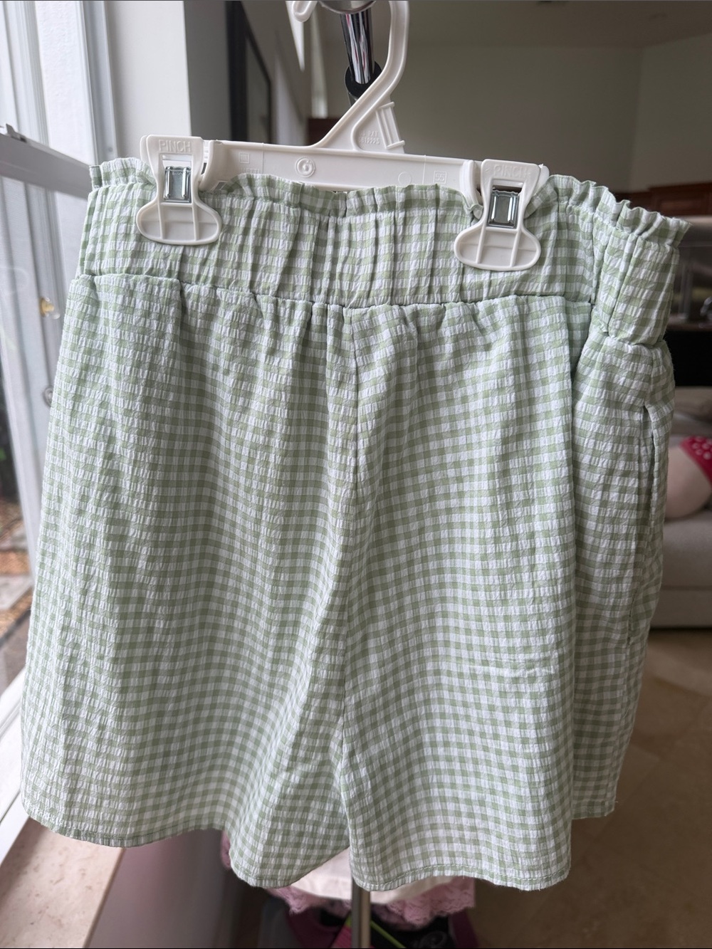 Altar’d State Sage Green Gingham Ruffle Shorts | Coquette Cottagecore.